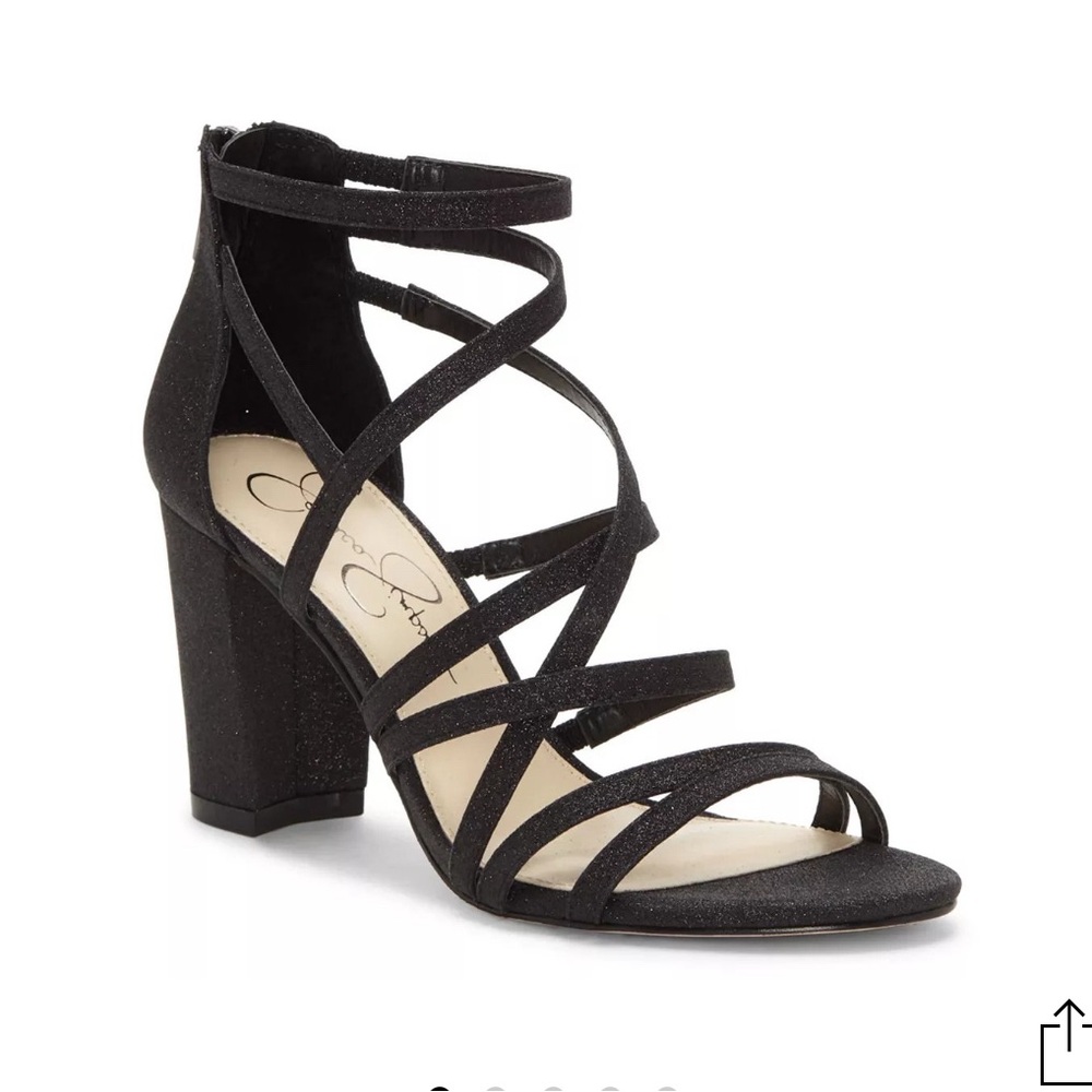 Jessica Simpson Black Strappy Heels